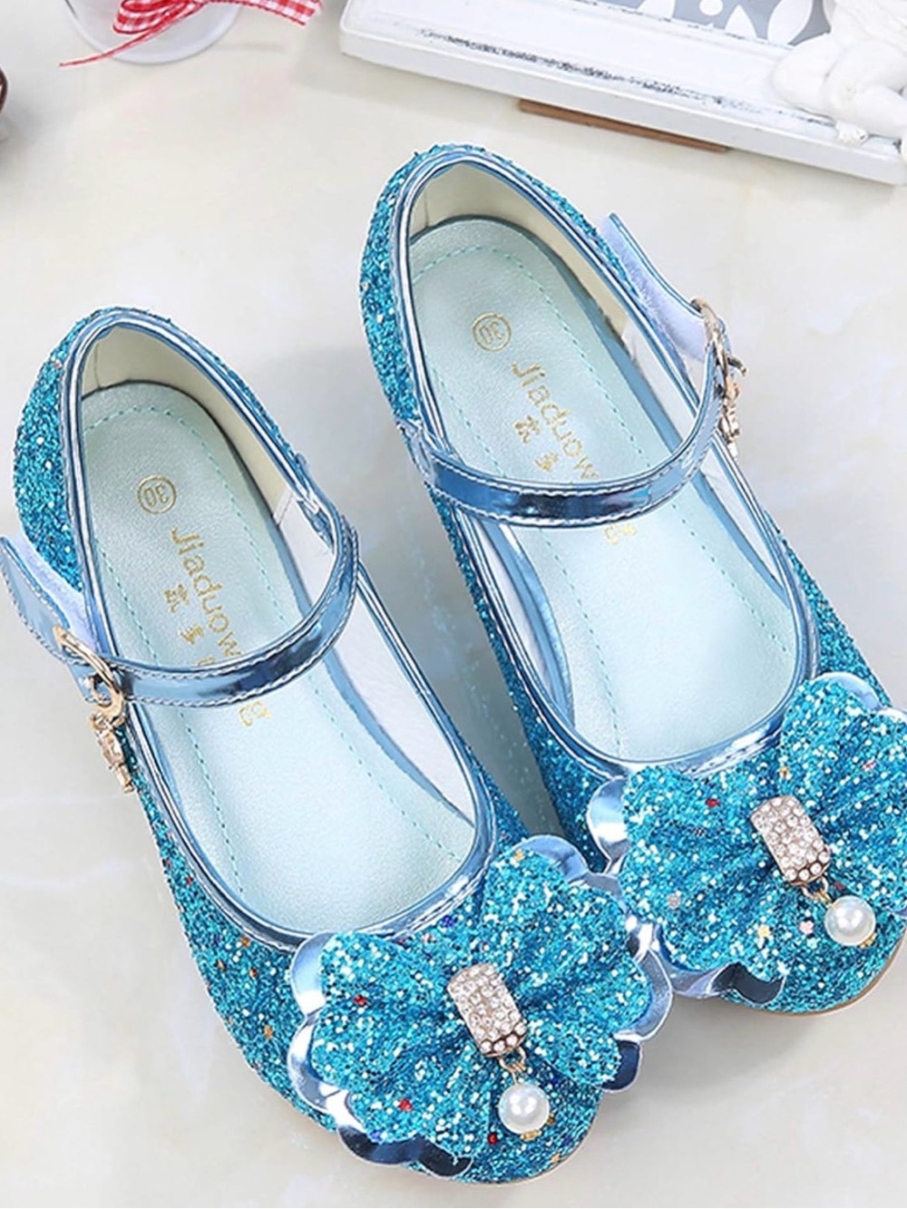 Girls' Sparkle Blue Mary Jane Shoes